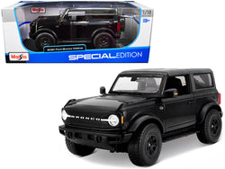 2021 Ford Bronco Wildtrak Black Metallic with Dark Gray Top "Special Edition" 1/18 Diecast Model by Maisto