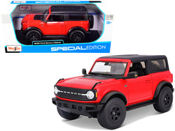 2021 Ford Bronco Wildtrak Red with Black Top "Special Edition" 1/18 Diecast Model by Maisto