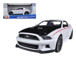2014 Ford Mustang "Street Racer" White with Black Hood Special Edition Series 1/24 Diecast Model Car by Maisto