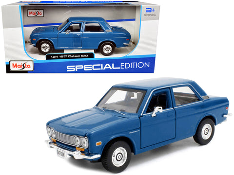 1971 Datsun 510 Blue "Special Edition" 1/24 Diecast Model Car by Maisto