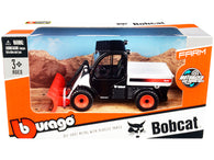 Bobcat Toolcat 5600 Utility Work Machine with Snow Plow White and Black "Farm" Series Diecast Model by Bburago