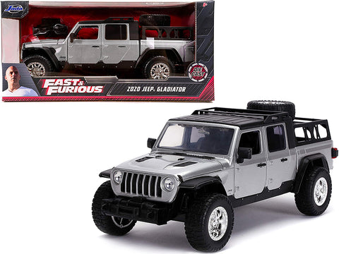 2020 Jeep Gladiator Pickup Truck Silver with Black Top "Fast & Furious" Series 1/24 Diecast Model Car by Jada