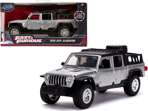 2020 Jeep Gladiator Pickup Truck Silver with Black Top "Fast & Furious" Movie 1/32 Diecast Model by Jada