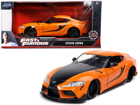 Toyota Supra Orange with Black Stripes "Fast & Furious F9" (2021) Movie 1/24 Diecast Model Car by Jada