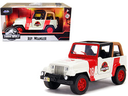 Jeep Wrangler #18 "Jurassic Park" Red and Beige "Jurassic World" 1/32 Diecast Model Car by Jada