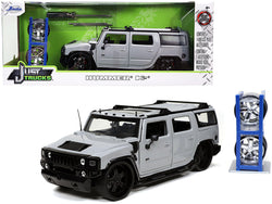 Hummer H2 Gray with Extra Wheels "Just Trucks" Series 1/24 Diecast Model by Jada
