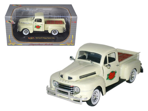 1949 Ford F-1 Delivery Pickup Truck Cream with Tomato Crates 1/32 Diecast Model by Signature Models