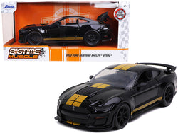 2020 Ford Mustang Shelby GT500 Black with Gold Stripes "Bigtime Muscle" 1/24 Diecast Model Car by Jada