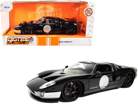 2005 Ford GT Black and Silver "Bigtime Muscle" Series 1/24 Diecast Model Car by Jada