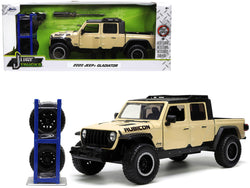 2020 Jeep Gladiator Rubicon Pickup Truck Cream with Roof Rack with Extra Wheels "Just Trucks" Series 1/24 Diecast Model by Jada