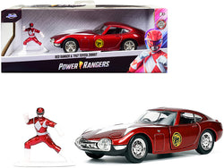 1967 Toyota 2000GT RHD (Right Hand Drive) Red Metallic and Red Ranger Diecast Figure "Power Rangers" "Hollywood Rides" Series 1/32 Diecast Model Car by Jada
