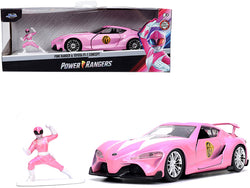 Toyota FT-1 Concept Pink Metallic and Pink Ranger Diecast Figure "Power Rangers" "Hollywood Rides" Series 1/32 Diecast Model Car by Jada