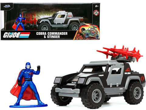 Stinger with Missile Launcher and Cobra Commander Diecast Figure "G.I. Joe" "Hollywood Rides" Series 1/32 Diecast Model Car by Jada