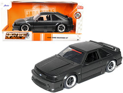 1989 Ford Mustang GT 5.0 Matte Black Metallic "Bigtime Muscle" Series Diecast Model Car by Jada