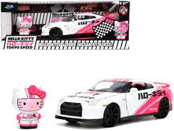 1986 Toyota Trueno (AE86) RHD (Right Hand Drive) #25 White with Graphics and Aggretsuko Diecast Figure "Aggretsuko" "Anime Hollywood Rides" Series 1/24 Diecast Model Car by Jada