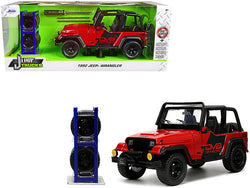 1992 Jeep Wrangler DV8 Off-Road Red with Matte Black Stripes with Extra Wheels "Just Trucks" Series 1/24 Diecast Model by Jada