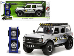 2021 Ford Bronco Gray Metallic "KC HiLiTES" with Extra Wheels "Just Trucks" Series 1/24 Diecast Model by Jada