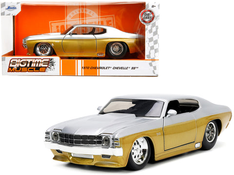 1970 Chevrolet Chevelle SS Gold and Silver Metallic "Bigtime Muscle" 1/24 Diecast Model Car by Jada