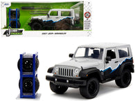 2007 Jeep Wrangler Gray and Black with Blue and White Stripes with Extra Wheels "Just Trucks" Series 1/24 Diecast Model by Jada