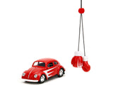 1959 Volkswagen Beetle Red with White Graphics and Boxing Gloves Accessory "Punch Buggy" Series 1/32 Diecast Model Car by Jada