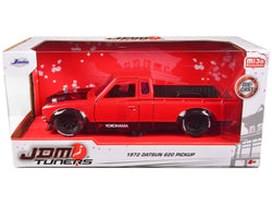 1972 Datsun 620 Pickup Truck Red and Black "Yokohama" "JDM Tuners" Series 1/24 Diecast Model by Jada