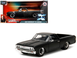 1967 Chevrolet El Camino Matte Black "Fast & Furious" Series 1/24 Diecast Model Car by Jada