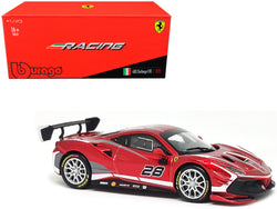 2020 Ferrari 488 Challenge EVO #28 Red with Graphics "Racing" Series 1/43 Diecast Model Car by Bburago