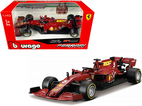 Ferrari SF1000 #5 Sebastian Vettel Tuscan GP Formula One F1 (2020) "Ferrari's 1,000th Race" 1/43 Diecast Model Car by Bburago
