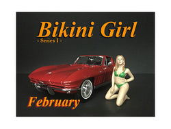 "February Bikini Calendar Girl" Figure for 1/18 Scale Diecast Models by American Diorama