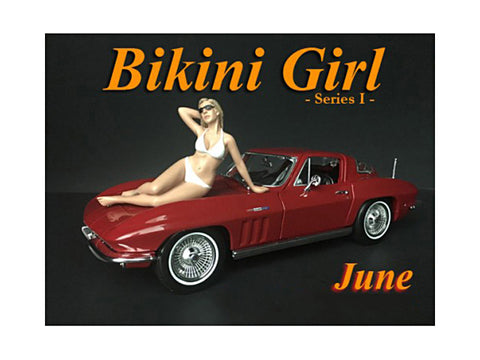 "June Bikini Calendar Girl" Figure for 1/18 Scale Diecast Models by American Diorama