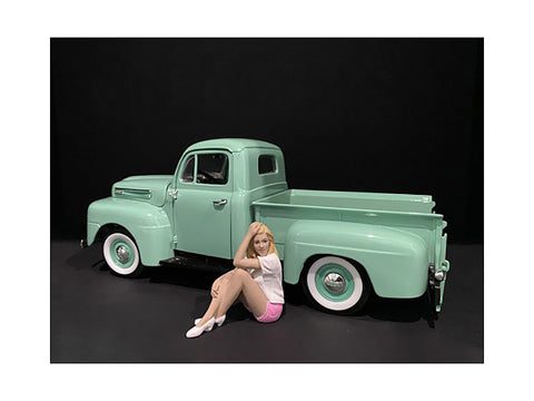 "Car Girl in Tee" Madee Figure for 1/18 Scale Models by American Diorama