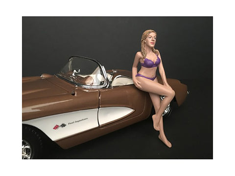 "July Bikini Calendar Girl" Figure for 1/24 Scale Diecast Models by American Diorama