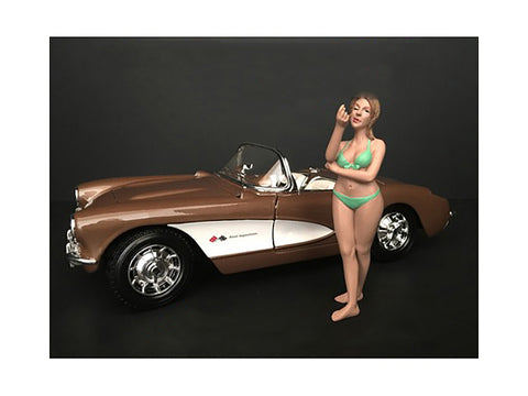 "August Bikini Calendar Girl" Figure for 1/18 Scale Diecast Models by American Diorama