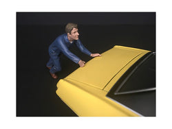 "Mechanic - Darwin Pushing a Car" Accessory Figure for 1/18 Diecast Models by American Diorama
