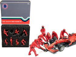 "Formula One F1 Pit Crew" (7 Figure Set) Team Red for 1/43 Scale Models by American Diorama