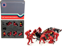"Formula One F1 Pit Crew" (7 Figure Set) Team Red Release #2 for 1/43 Scale Models by American Diorama