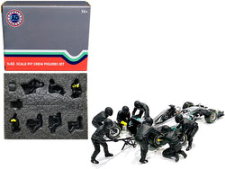"Formula One F1 Pit Crew" (7 Figure Set) Team Black Release #2 for 1/43 Scale Models by American Diorama