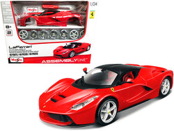 Ferrari LaFerrari Red with Black Top "Assembly Line" Series Diecast Model Kit (Skill Level 2) 1/24 Scale Model by Maisto