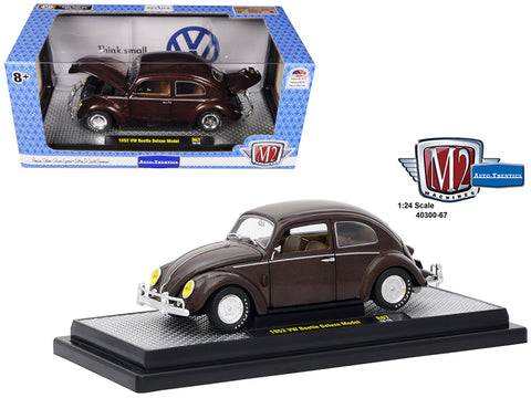 1952 Volkswagen Beetle Deluxe Pearl Brown Limited Edition to 5,800 pieces Worldwide 1/24 Diecast Model Car by M2 Machines