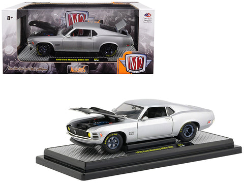 1970 Ford Mustang Boss 429 Matte Silver Limited Edition to 5,880 pieces Worldwide 1/24 Diecast Model Car by M2 Machines