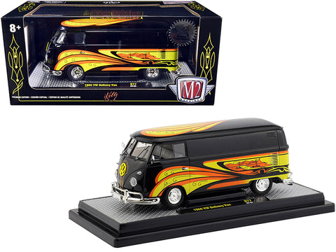 1960 Volkswagen Delivery Van Black Pearl "Kelly Crazy Painter" Limited Edition to 6,880 Pieces Worldwide 1/24 Diecast Model by M2 Machines