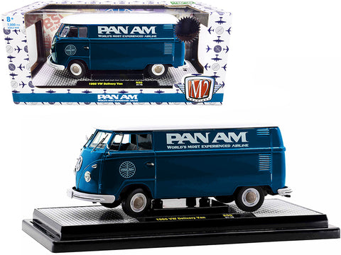 1960 Volkswagen Delivery Van "Pan Am" Turquoise with White Top Limited Edition to 7,000 pieces Worldwide 1/24 Diecast Model by M2 Machines