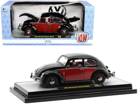 1952 Volkswagen Beetle Deluxe Black and Red with Red Interior Limited Edition to 9,600 pieces Worldwide 1/24 Diecast Model Car by M2 Machines
