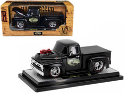1956 Ford F-100 Pickup Truck Matte Black "Lunati Bootlegger" Limited Edition to 6,550 pieces Worldwide 1/24 Diecast Model by M2 Machines