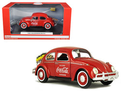 1966 Volkswagen Beetle "Coca Cola" with Rear Luggage Rack and 2 Bottle Cases 1/24 Diecast Model Car by Motorcity Classics