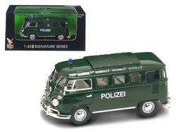 1962 Volkswagen Microbus Police Green 1/43 Diecast Model by Road Signature