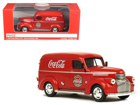 1945 Panel Delivery Van "Coca-Cola" Red 1/43 Diecast Model by Motorcity Classics