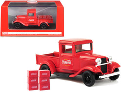 1934 Ford Model A Pickup Truck Red with 6 Bottle Cartons "Coca-Cola" 1/43 Diecast Model by Motorcity Classics