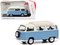 Volkswagen T2 Camper Bus Light Blue and White 1/64 Diecast Model by Schuco