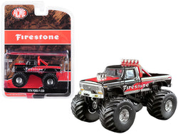 1974 Ford F-250 Monster Truck "Firestone" Black and Red "ACME Exclusive" 1/64 Diecast Model by Greenlight for ACME